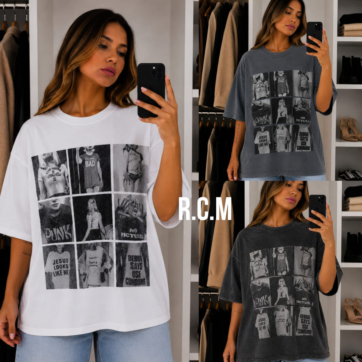 🎨🖤 POLERA OVERSIZE CUADROS 🖤🎨