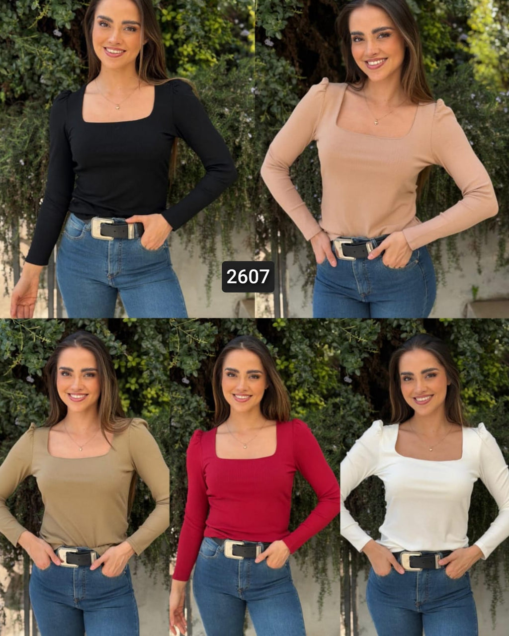 🌷 BELLA POLERA CUELLO CUADRADO MANGA PRINCESA 🌷