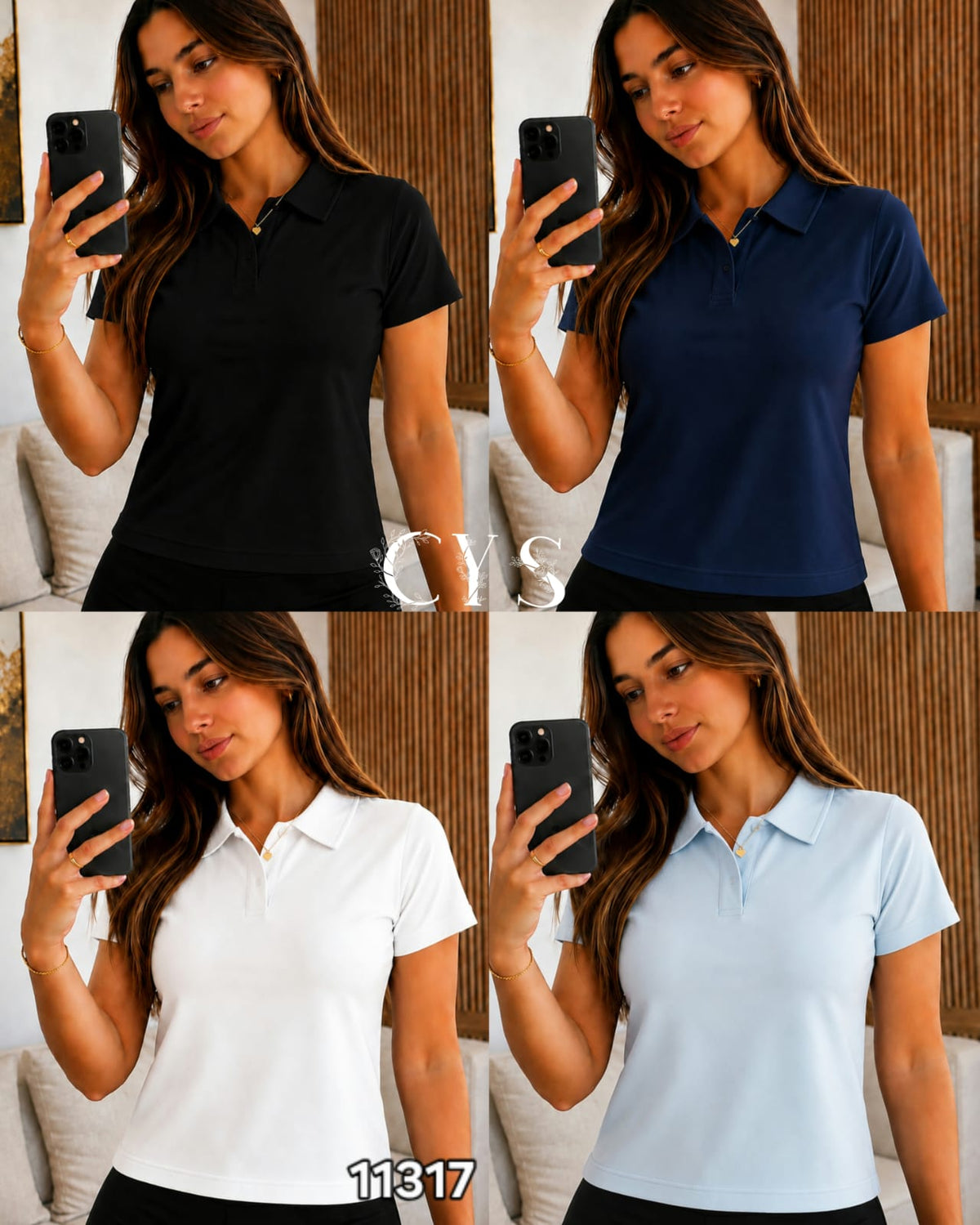 🌟👚 ELEGANTE POLERA CUELLO CAMISERO 👚🌟